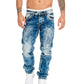 Men's Fashion Creative Stretch Denim Jeans,Minimalist Style Suitable For Summer, Emo Style