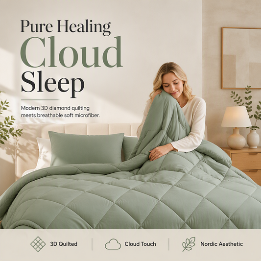 🛏️ LIMITED-TIME 50% OFF! ✨ 3-Piece Quilted Comforter Set with Shams – All-Season Microfiber