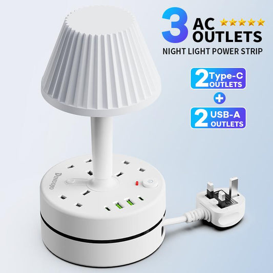 ⚡ 50% OFF | Bedside Lamp with USB & AC Outlets