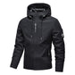 🔥🎁New arrival 50% OFF💥💥Men's Solid Color Waterproof Windproof Drawstring Zip-up Hoodie Jacket