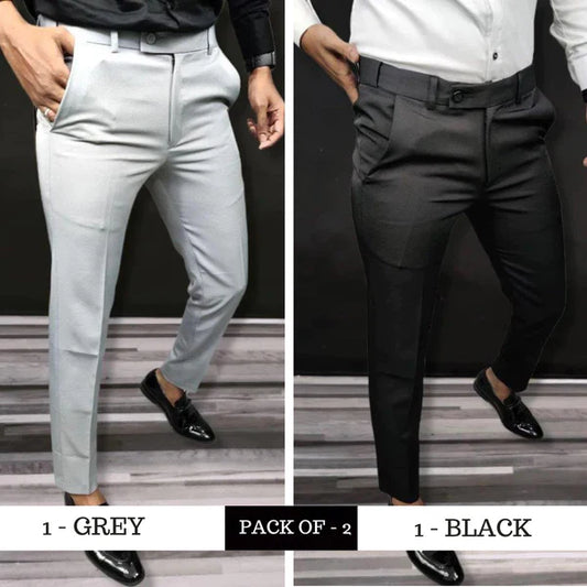 Solid Slim Fit Formal PANTS — 🔥Summer sale 50% Off
