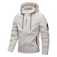 🔥🎁New arrival 50% OFF💥💥Men's Solid Color Waterproof Windproof Drawstring Zip-up Hoodie Jacket