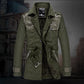 Men'S Long Insulated Trench Coat With Waist Belt💥FREE SHIPPING