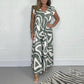 Limited Offer 50% OFF✨Ruffled Geometric Print Jumpsuit✨Women's Summer Wide-Leg Casual Wear