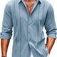 👕 Men’s Long Sleeve Single-Color Top – Casual, Comfortable & Versatile ✈️🛒