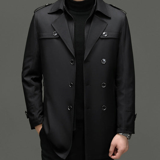 🔥Men's Medium-Length Trench Coat with Detachable Inner