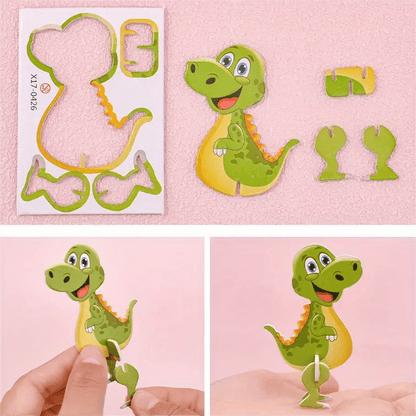 🦖 50% OFF! 🧩 EDUCATIONAL 3D PUZZLE - 50-Piece Cartoon Dinosaur Set with Vibrant Colors, Develops Creativity & Spatial Thinking for Ages 4+ 🎨✨