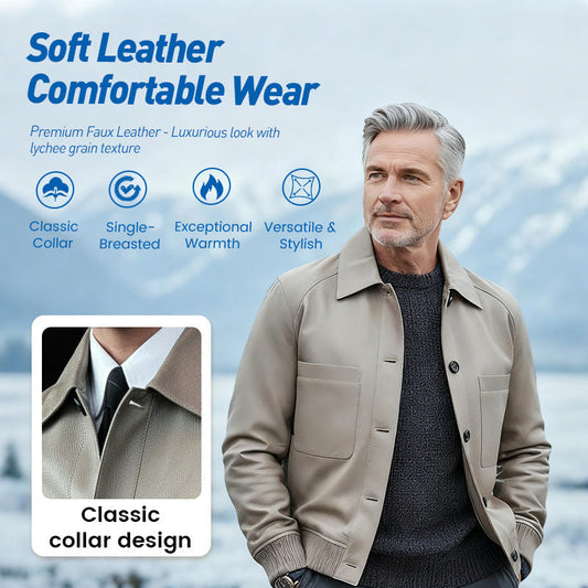 ⏰55% OFF💥💥Men's Classic Faux Leather Jacket