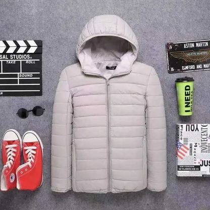 Men's Warm Quilted Hooded Puffer Jacket