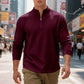 Men's Quarter-Zip Jacquard Pullover Sweatshirt
