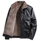 📢60 %  OFF !! ⏰Men's Winter PU Leather Jacket with Plush Lining