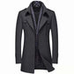Men's Lapel Overcoat with Scarf Collar