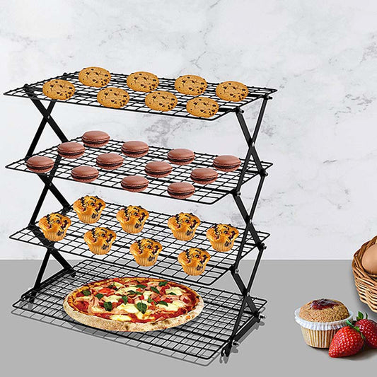 ⏳LIMITED-TIME 50% OFF! 🔥Livecheste™ Stackable Folding Metal Storage Rack – 3/4-Level Expandable Organizer – Perfect for Spices, Snacks, and Essentials in Kitchen, RV, or Camping Setup