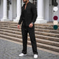 Men’s Casual Waffle Shirt Pants 2-Piece Set