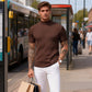 📢📢50%  OFF !! ⏰Casual Slim Fit Mock Neck T-Shirt for Men