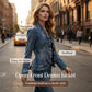 🧥 50% OFF NOW!! 🌸 Women's Denim Jacket with Ruffles & Open Front – Lightweight & Feminine – Versatile & Chic 👗