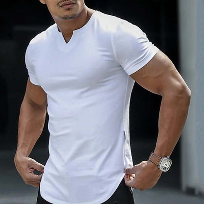 Casual Solid Color Athletic T-Shirt for Men