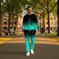 Men's Gradient Color Crewneck Tracksuit Set