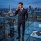 🔥Hot Sale Offers-Men's Double-Breasted Pinstripe Suit Set