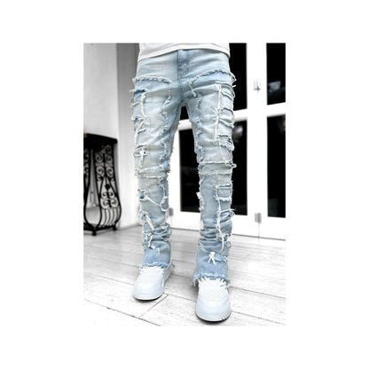 Wash Distressed Slim Fit Jeans