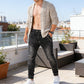 Men's Slim-Fit Denim Joggers with Zipper Pockets