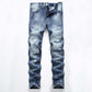Men's Slim Straight Ripped Jeans
