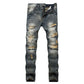 Men's Slim Straight Ripped Jeans