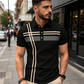 📢📢50% OFF !! ⏰Men's Striped Short Sleeve Collared Top