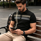 📢📢50% OFF !! ⏰Men's Striped Short Sleeve Collared Top