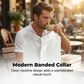 📢50% OFF !! ⏰Men's Textured 2-Piece Shirt & Pants Set – Breathable, Stand Collar, Elastic Waist 🌿