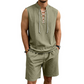 👕Men's Linen Sleeveless Lace-Up Top & Shorts Set🌿