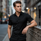 ⏳Limited-time 55% off⏰Men's Textured Black Short Sleeve Shirt👔