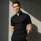 ⏳Limited-time 55% off⏰Men's Textured Black Short Sleeve Shirt👔