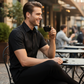 ⏳Limited-time 55% off⏰Men's Textured Black Short Sleeve Shirt👔