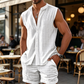 👕Men's Sleeveless Button-Down Top & Shorts Set✨