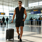 👕Men's Sleeveless Button-Down Top & Shorts Set✨