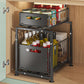 📦 2-Tier Pull-Out Shelf – Expandable Under Sink Organizer, Double Layer Sliding Storage Rack ✨