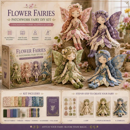 🧚 Create Your Own Fairy World – DIY Patchwork Fairy Doll Kit for Relaxing Craft Time 🌷
