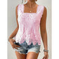 💝 Women's Elegant Square Neck Lace Tank Top
