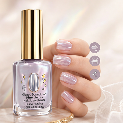 💅⏳LAST DAY SALE ONLY ￡4.99!!✨ 50% OFF! 💜 Lilac Glossy Mirror Nail Strengthener – Fast Air-Dry, Chip-Resistant & Long-Lasting Aurora Finish1